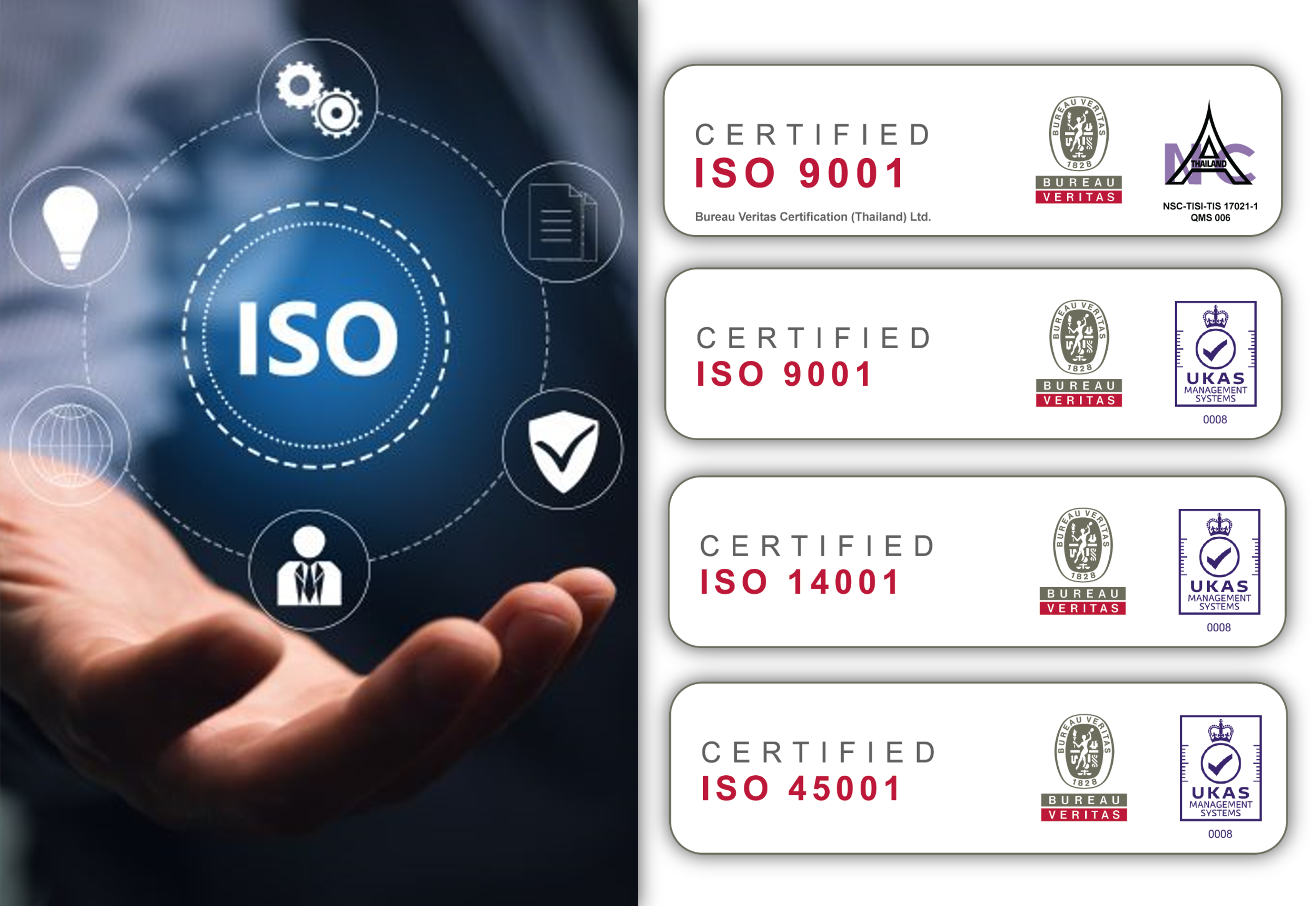 ISO 9001 & ISO 14001 & ISO 45001 Certification